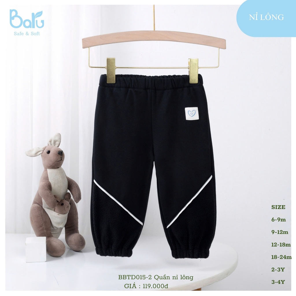 Quần nỉ lông mềm min cho bé