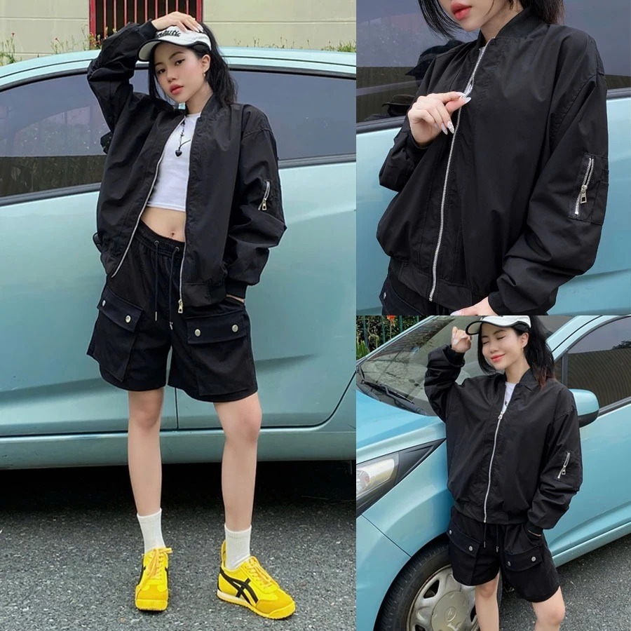 Áo Khoác Gió Bomber Dù Tay Nhún V1 Thêu Full Chữ S Top Menswear Form Rộng Unisex Nam Nữ 2026 | BigBuy360 - bigbuy360.vn