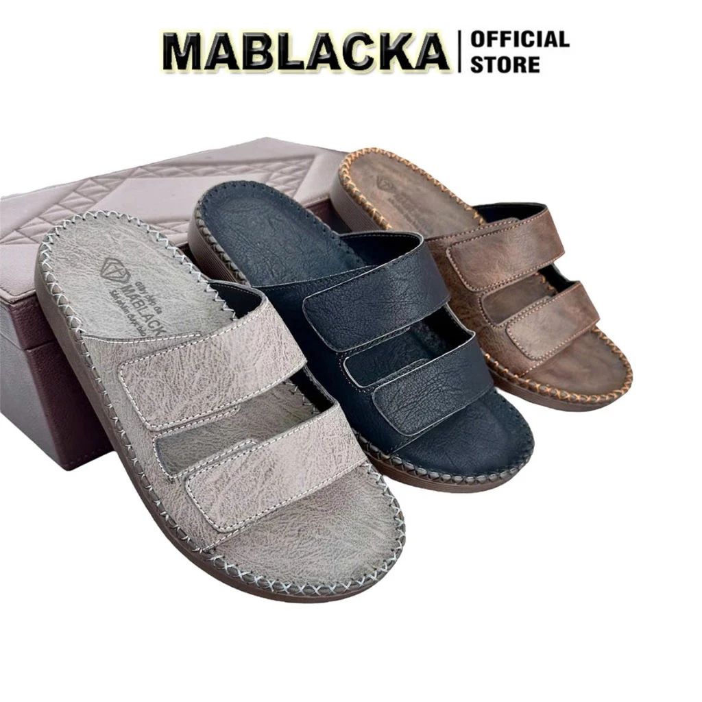 Dép da nam quai ngang MABLACKA S712