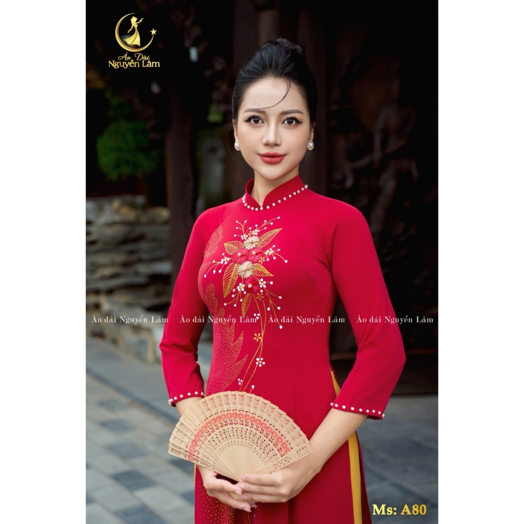 [GIẢM 40K] Áo Dài Lụa Mỹ Cẩm Sa Kết Hoa Thêu Nổi 3D, Đính Đá, Vẽ Nhũ Thủ Công Cao Cấp - Áo Dài Cho Mẹ Và Cho Mẹ Sui