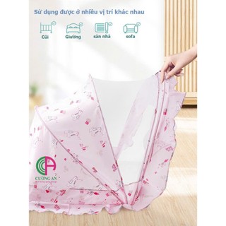 màn chụp gấp gọn cho bé, mùng chụp chống muỗi cho bé Cường An, màn chụp dùng cho nôi, cũi trẻ em