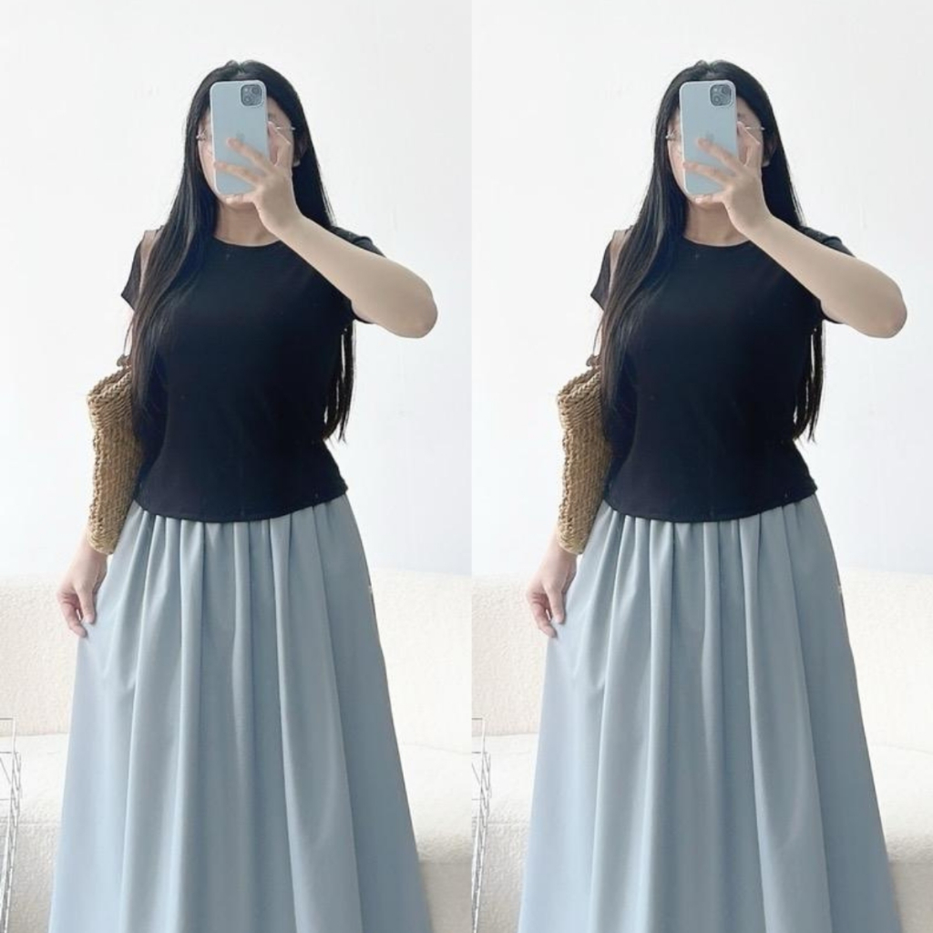 Ảnh Áo Thun Baby Tee Bigsize Nữ Tay Ngắn Cổ Tròn Vải Tăm Co Giãn Phong Cách Basic Cho Chubby 50-95kg G244 1