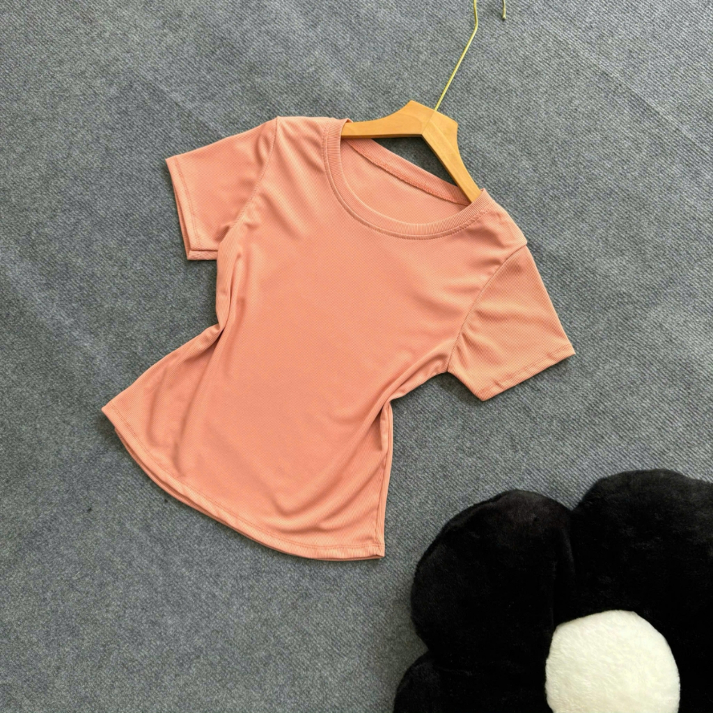 Ảnh Áo Thun Baby Tee Bigsize Nữ Tay Ngắn Cổ Tròn Vải Tăm Co Giãn Phong Cách Basic Cho Chubby 50-95kg G244 2