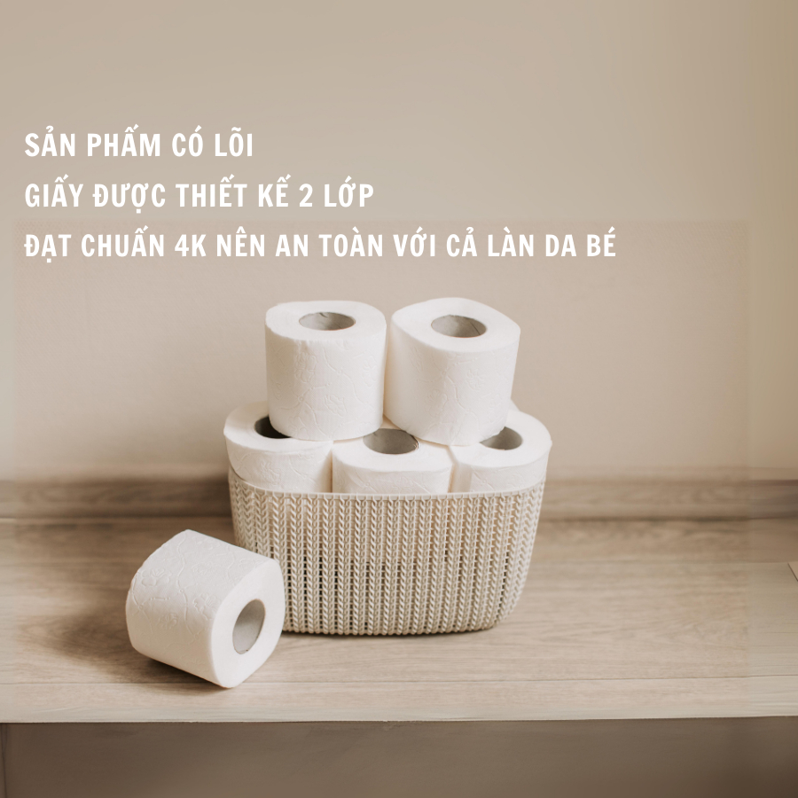 Giấy vệ sinh công nghiệp Silkwell cuộn lớn 700G 2 lớp có lõi, thời gian sử dụng lâu hơn