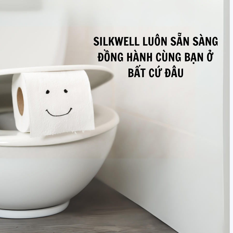 Giấy vệ sinh công nghiệp Silkwell cuộn lớn 700G 2 lớp có lõi, thời gian sử dụng lâu hơn