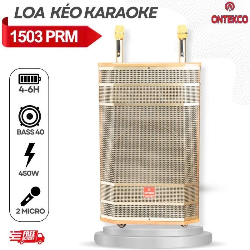 2024 Loa kéo bluetooth di động ONTEKCO 1503 PROMAX- Bass 40CM 3 đường ...