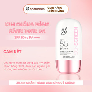 Kem chống nắng nâng tone Z9 bảo vệ da trước ánh sáng độc hại, chống tia UV cho da chắc khỏe 60g
