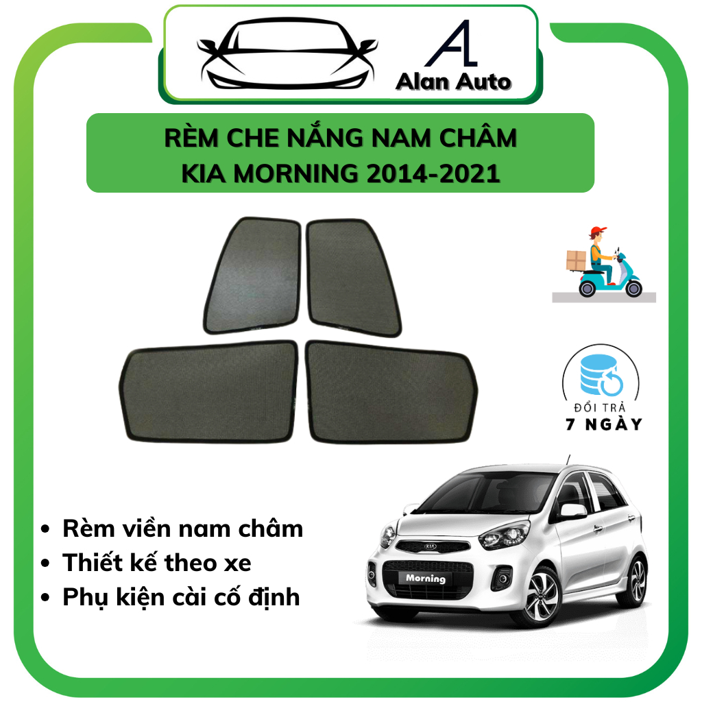 Rèm che nắng xe Kia Morning 2015- 2025, che nắng nam châm bộ 4 cánh,
