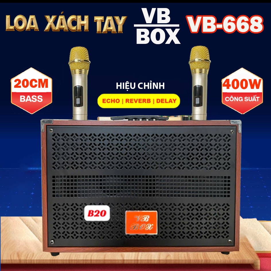 Loa Karaoke xách Tay VB BOX- VB668 Loa 2 Đường Tiếng 1 Bass 20Cm,1 ...