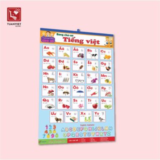Bộ Tranh Treo Tường TUANVIET BOOKS  (Song Ngữ)  12 CHỦ ĐỀ Cho Bé Nhận Biết - NXB Hà Nội
