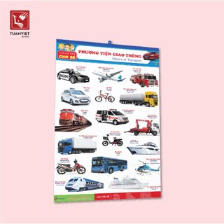 Bộ Tranh Treo Tường TUANVIET BOOKS  (Song Ngữ)  12 CHỦ ĐỀ Cho Bé Nhận Biết - NXB Hà Nội