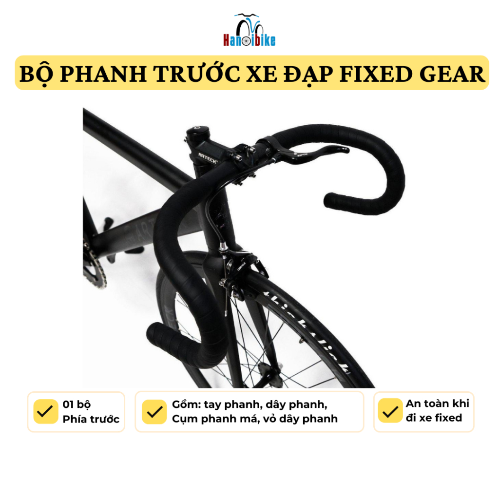 Bộ thắng phanh cho xe đạp fixed gear phía đằng trước (Tay phanh+phanh ...
