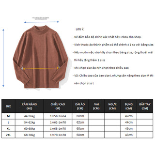 Áo Len Nam Nữ dài tay cổ lọ 3 phân 350gsm Lông Cừu Avocado mùa Thu Đông co giãn tốt không xù