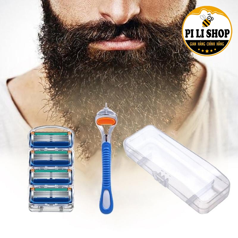 Dao Cạo Râu Cho Nam Chất Liệu Nhựa Kèm 4 Đầu Thay Thế, Bộ Cạo Râu Cổ ...