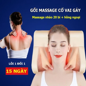 Gối massage cổ vai gáy, máy massage hồng ngoại cao cấp mát xa vùng cổ,vai gáy hiệu quả