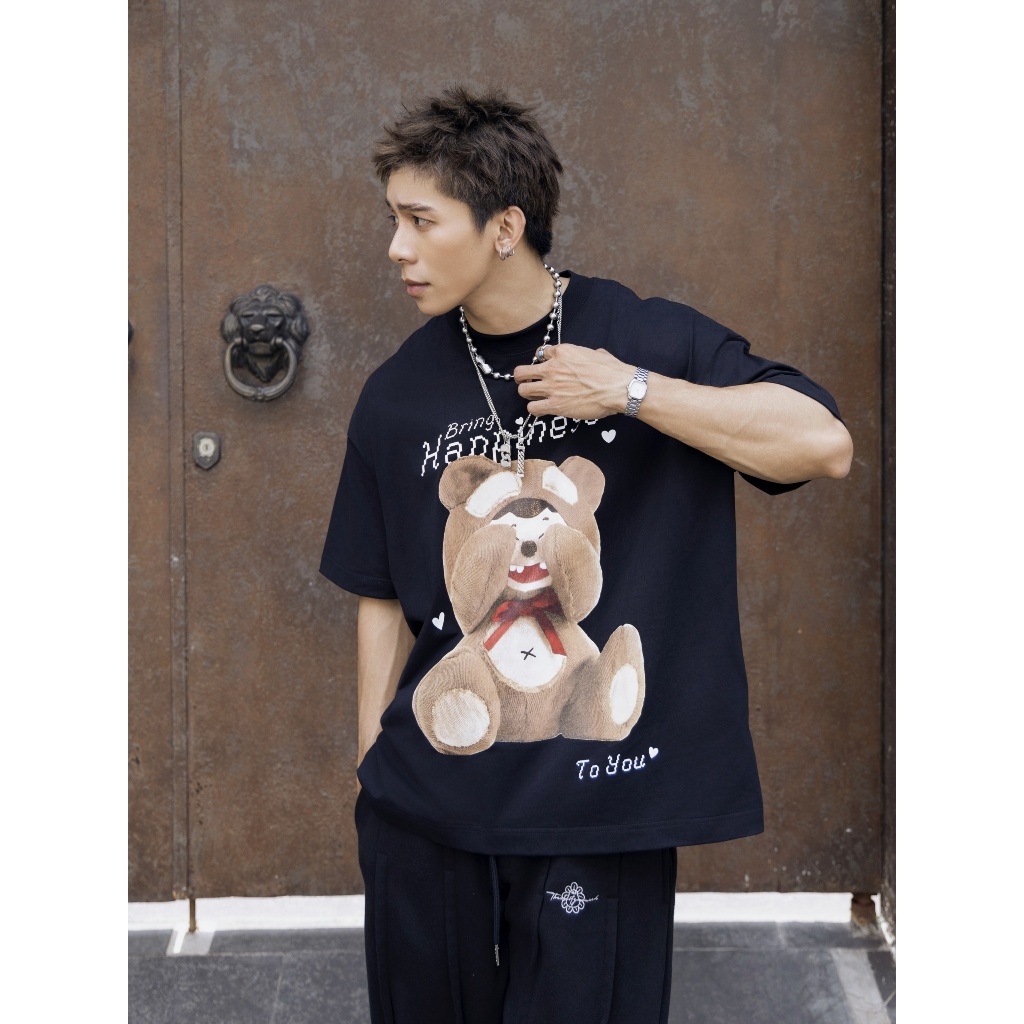 Ảnh Áo Thun Gấu Mắc Cỡ 2 Màu - Brand TSUN chính hãng - Shy Teddy Tee - Unisex 3