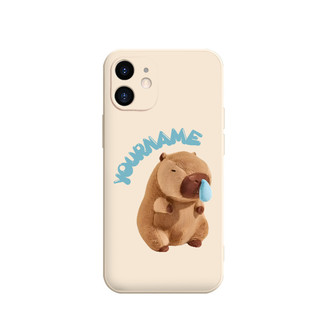 Ốp lưng iphone cạnh vuông in tên theo yêu cầu Capybara chảy mũi 6/8/7/plus/x/xr/xsmax/11/12/13/14/15/16/ pro max - yc196