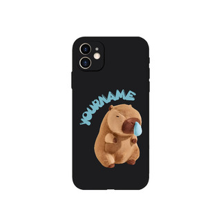 Ốp lưng iphone cạnh vuông in tên theo yêu cầu Capybara chảy mũi 6/8/7/plus/x/xr/xsmax/11/12/13/14/15/16/ pro max - yc196