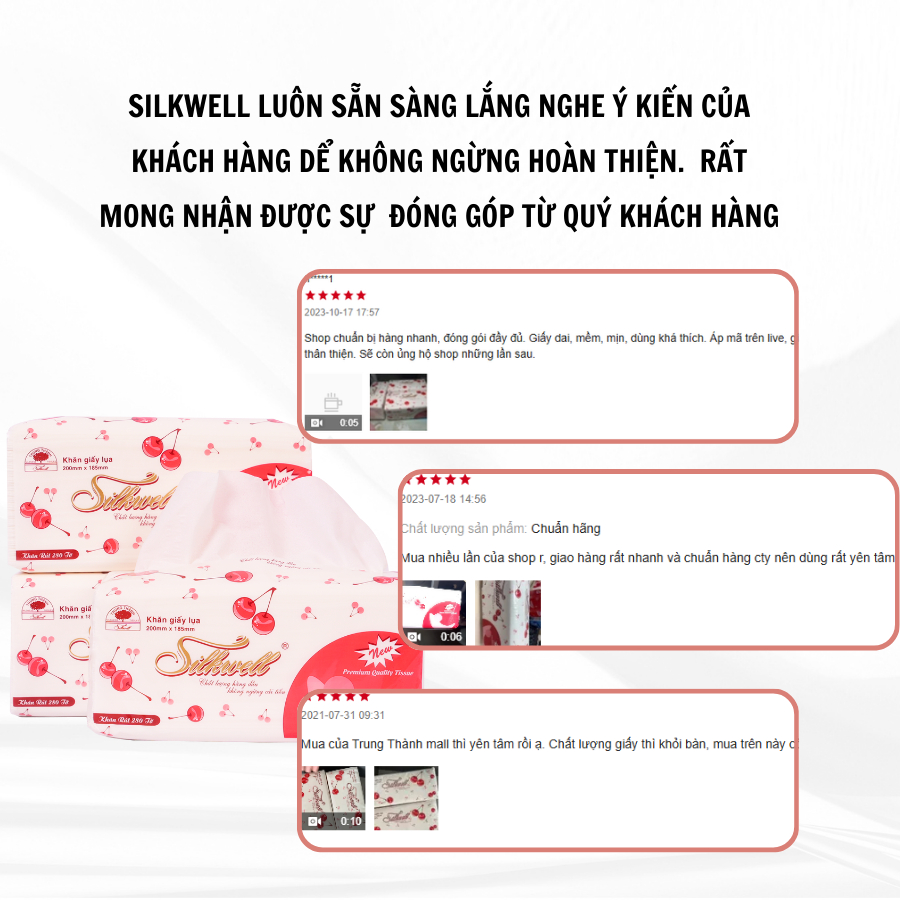 9 gói Giấy ăn rút lụa khổ lớn Silkwell 280 tờ 2 lớp, chất giấy siêu dai, mềm mịn, không có mủn giấy và bụi giấy