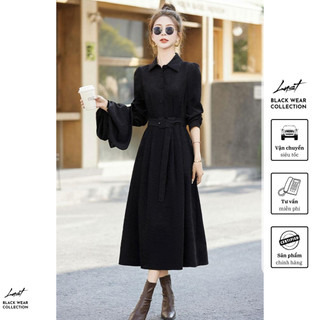 Set váy sơmi kèm đai phối áo khoác croptop tay bồng LUST chất liệu dày dặn V224