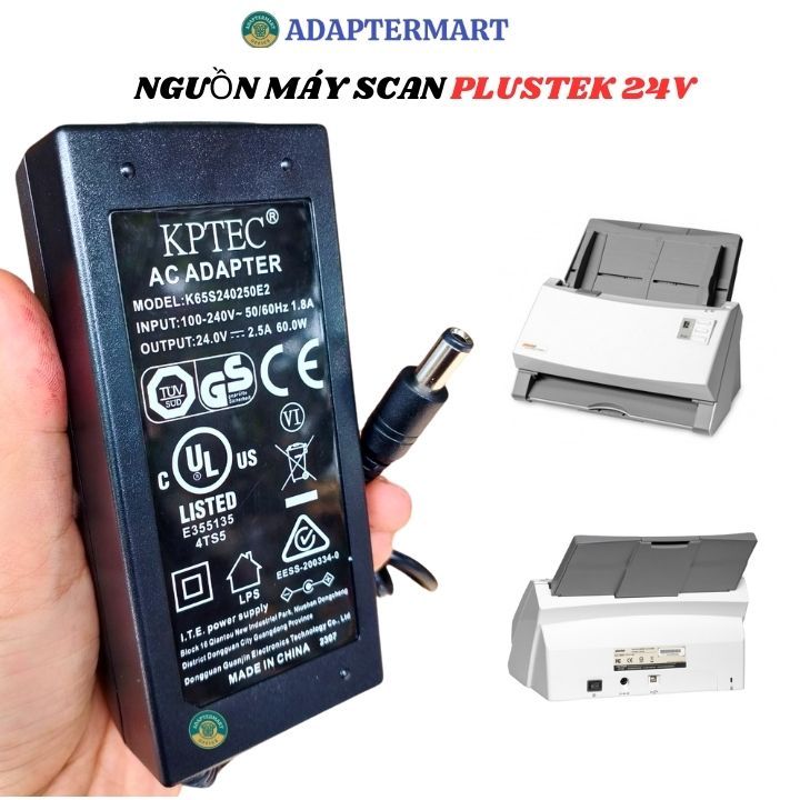 Cục nguồn cho máy scan plustek SmartOffice PS186 PS188 PS286 + PS283 ...
