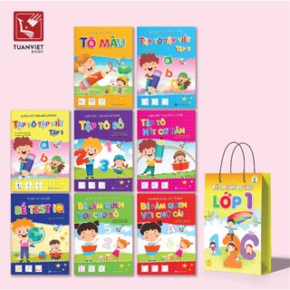 Sách - Bộ 8 cuốn Túi Bé Chuẩn Bị vào Lớp 1 TUANVIETBOOKS ( Kèm Túi Đựng)- NXB Hà Nội