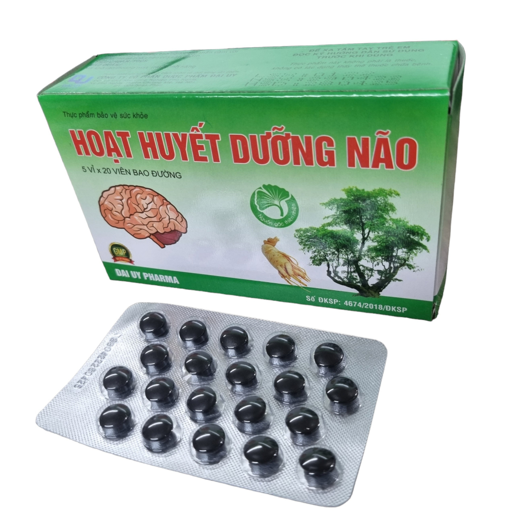 [CHÍNH HÃNG] Hoạt Huyết Dưỡng Não Đại Uy - Giúp Bổ Não, Tăng Cường Tuần Hoàn Não - Hộp 100 Viên