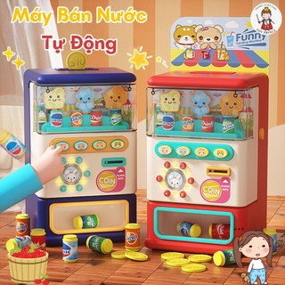 ĐỒ CHƠI MÁY BÁN NƯỚC MINI TỰ ĐỘNG CÓ NHẠC ĐÈN THÚ VỊ ĐI KÈM NHIỀU PHỤ KIỆN XU , LON NƯỚC ĐỒ CHƠI THÔNG MINH CHO BÉ