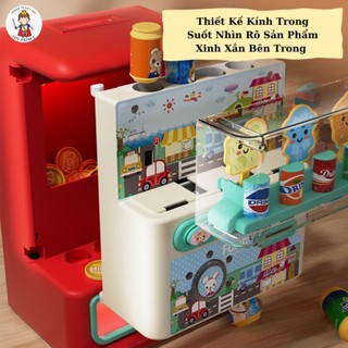 ĐỒ CHƠI MÁY BÁN NƯỚC MINI TỰ ĐỘNG CÓ NHẠC ĐÈN THÚ VỊ ĐI KÈM NHIỀU PHỤ KIỆN XU , LON NƯỚC ĐỒ CHƠI THÔNG MINH CHO BÉ