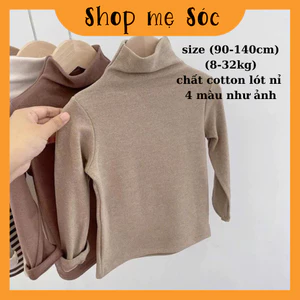 Áo giữ nhiệt cổ cao chất nỉ zip cotton lót nỉ cực ấm cho bé trai bé gái 8-32kg mesocshop