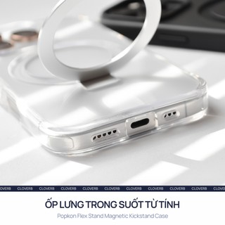 Ốp Lưng Có Giá Đỡ Cho iPhone 17 Pro Max Trong Suốt Vòng Từ Tính Popkon Flex Stand