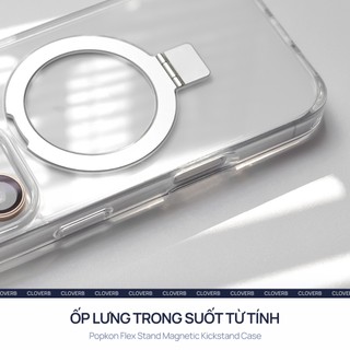 Ốp Lưng Có Giá Đỡ Cho iPhone 17 Pro Max Trong Suốt Vòng Từ Tính Popkon Flex Stand