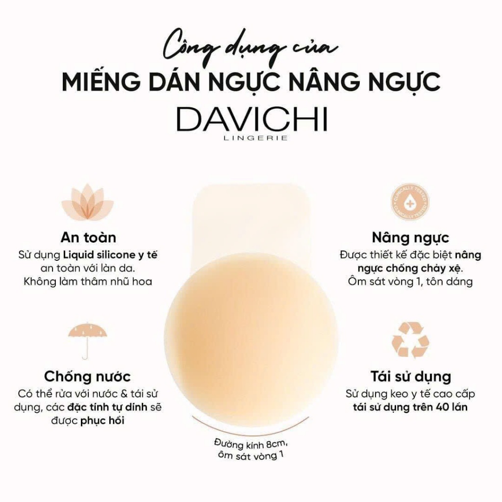 Miếng dán ngực DAVICHI có lỗ thoáng khí Sweatproof nipple covers