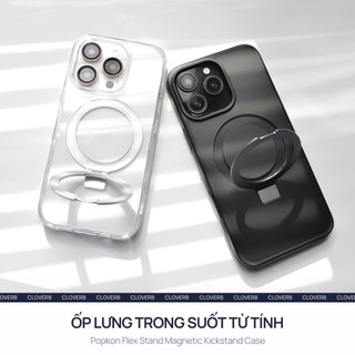 Ốp Lưng Có Giá Đỡ Cho iPhone 17 Pro Max Trong Suốt Vòng Từ Tính Popkon Flex Stand
