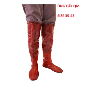 Ủng cấy QM MÀU ĐỎ ĐẾ ĐỎ size 35-43, ủng đi cấy, ủng lội nước, ủng vk