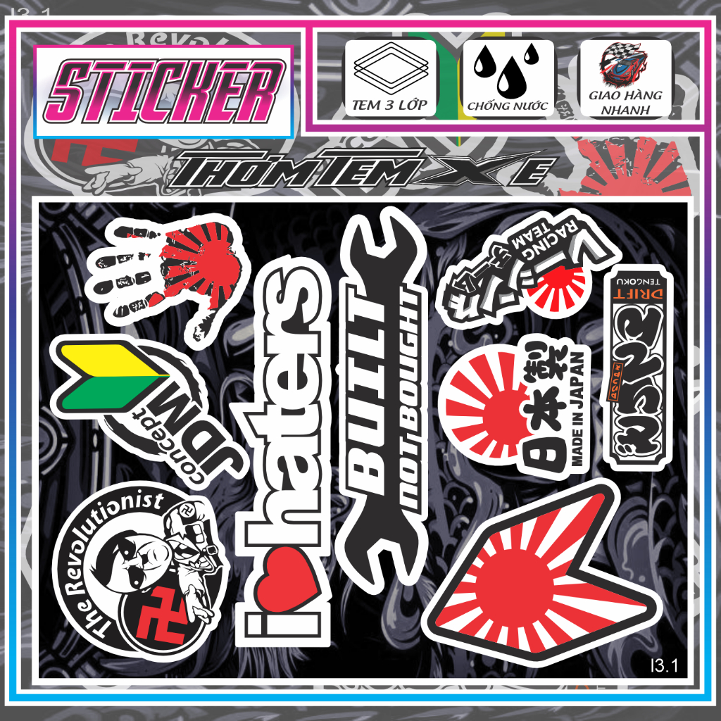 Tem Dán Sticker Decal dán Trang Trí Dán Che Trầy Xe Máy Xe Điện Decal 3 ...
