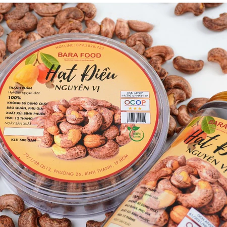 Hạt Điều Nguyên Vị Bình Phước còn nguyên vỏ lụa loại 500G | BARAFOOD