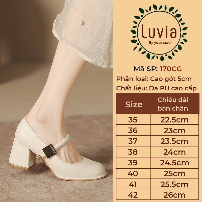 Giày cao gót 5 phân Mary Jane có quai ngang phối khóa vuông Luvia 170CG ...
