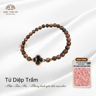 Vòng trầm hương Tứ Diệp Phước Sơn Mộc Tâm An Mang Lại Tài Lộc, May Mắn quà tặng bạn gái - Vòng tay nam nữ