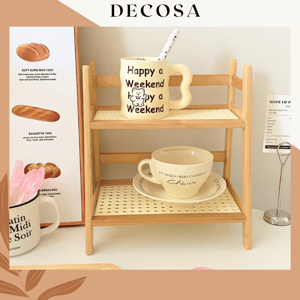 Kệ gỗ đựng đồ đa năng mini 2 tầng trang trí nhà cửa | Shopee Việt Nam