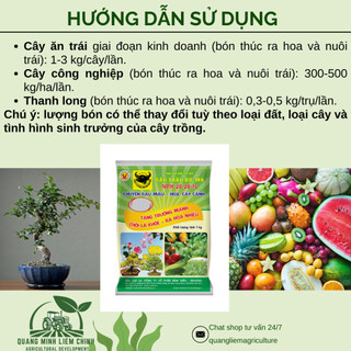 Phân Bón Đầu Trâu NPK 20-20-15 (túi 1kg) - Chuyên Cho Rau màu, Cây Cảnh Ra Hoa, Lâu Tàn, Kết trái