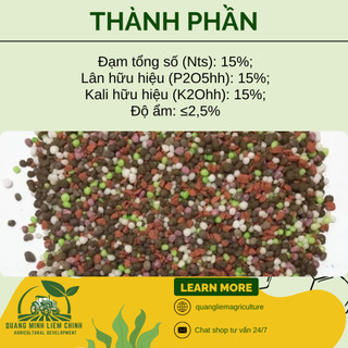 Phân Bón Đầu Trâu NPK 20-20-15 (túi 1kg) - Chuyên Cho Rau màu, Cây Cảnh Ra Hoa, Lâu Tàn, Kết trái