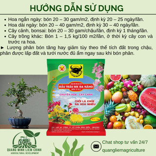 Phân bón đầu trâu đa năng NPK 17-12-7 (túi 1kg), Cho hoa và cây cảnh - Chồi lá khỏe, ra hoa nhiều