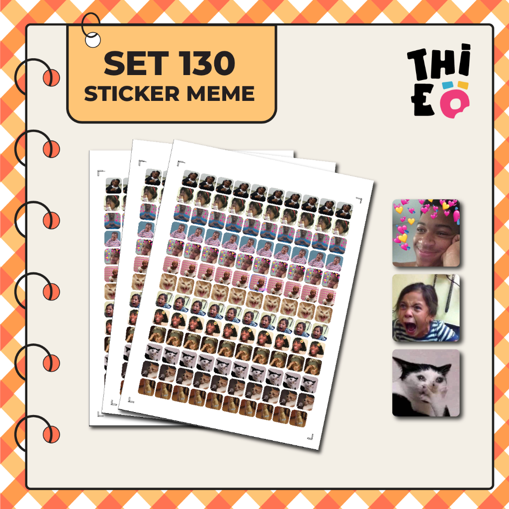 Set 130 sticker/hình dán meme, hài hước cho giáo viên, học sinh, sinh ...