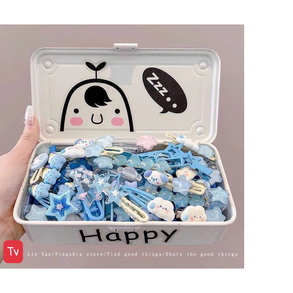 Set 50 Kẹp Tóc Màu Hồng, Xanh, Tím Cho Bé Gái Siêu Dễ Thương Phong Cách Hàn Quốc - Kho Sỉ Gia Dụng Alulu