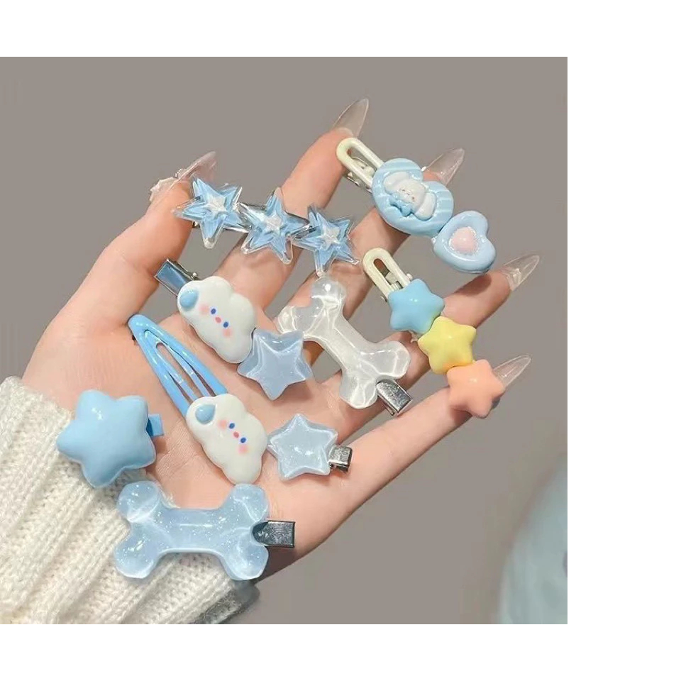 Set 50 Kẹp Tóc Màu Hồng, Xanh, Tím Cho Bé Gái Siêu Dễ Thương Phong Cách Hàn Quốc - Kho Sỉ Gia Dụng Alulu