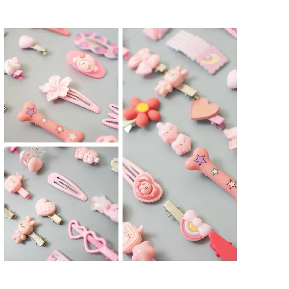 Set 50 Kẹp Tóc Màu Hồng, Xanh, Tím Cho Bé Gái Siêu Dễ Thương Phong Cách Hàn Quốc - Kho Sỉ Gia Dụng Alulu
