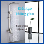 Sen cây vuông inox 304, sen cây tắm đứng, sen tắm đứng inox 304 mờ bền bỉ, sen tắm inox 3 chế độ — ảnh 4