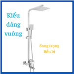Sen cây vuông inox 304, sen cây tắm đứng, sen tắm đứng inox 304 mờ bền bỉ, sen tắm inox 3 chế độ — ảnh 2