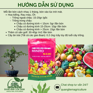 Phân Bón Hỗn Hợp 15-5-20 Minro (200gram) - Ra Hoa, Ra Trái, Nuôi Hoa, Nuôi Trái Khỏe Mạnh, hiệu quả
